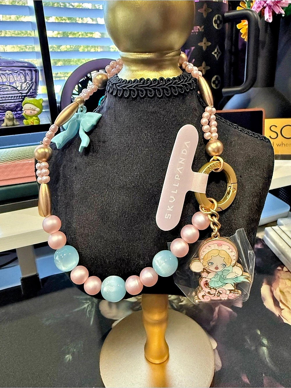 SHILLAPANDA Pink & Blue Off Mode Series Phone Lanyard NWT
